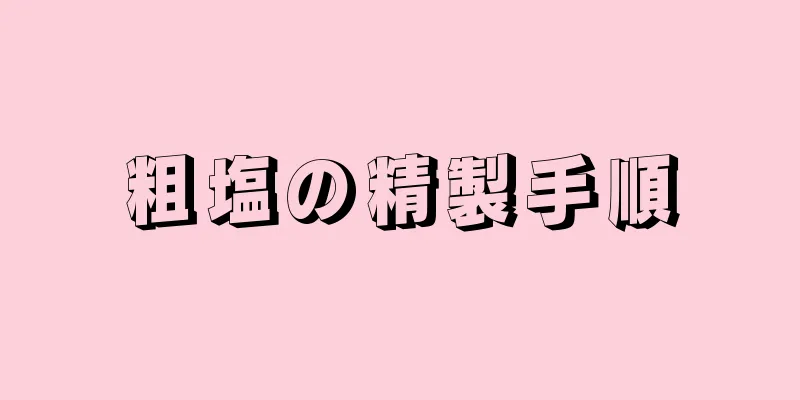 粗塩の精製手順