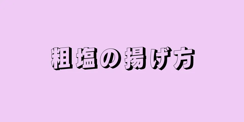 粗塩の揚げ方