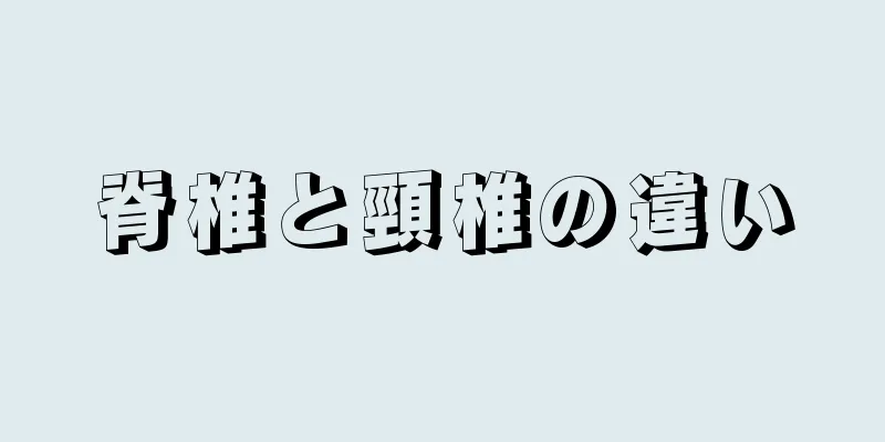 脊椎と頸椎の違い