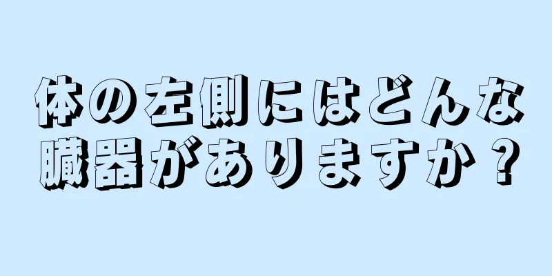 体の左側にはどんな臓器がありますか？