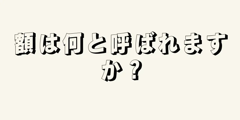 額は何と呼ばれますか？