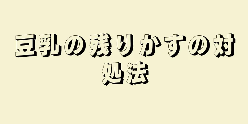 豆乳の残りかすの対処法