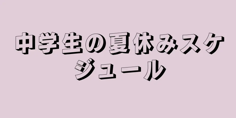 中学生の夏休みスケジュール