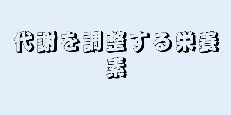 代謝を調整する栄養素