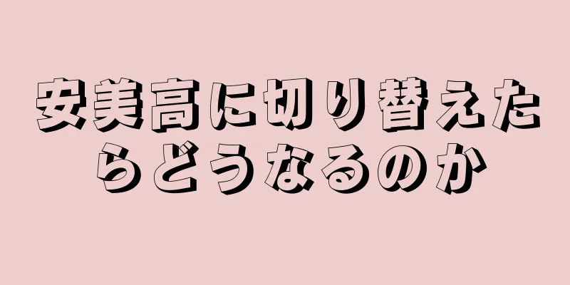 安美高に切り替えたらどうなるのか