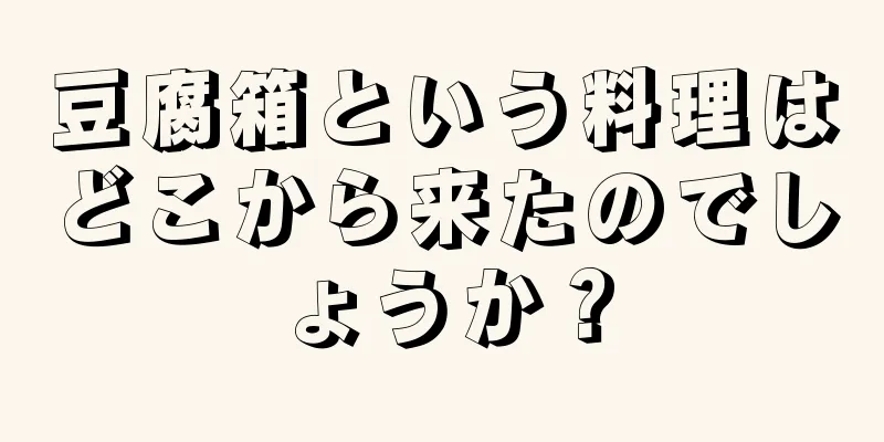 豆腐箱という料理はどこから来たのでしょうか？