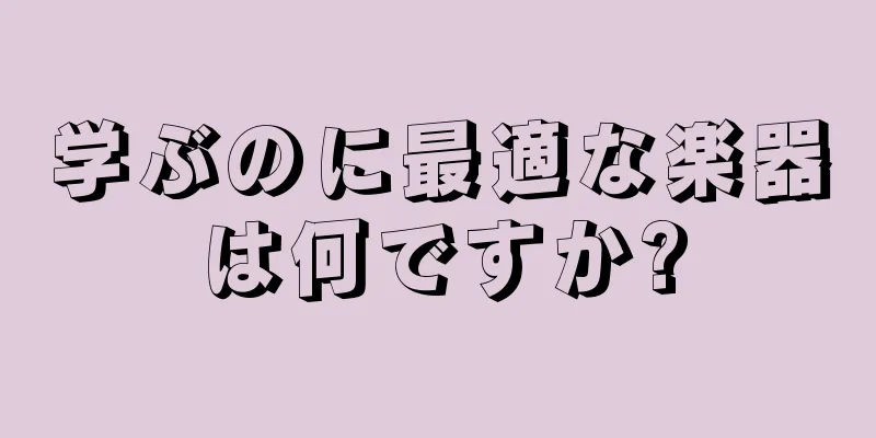 学ぶのに最適な楽器は何ですか?