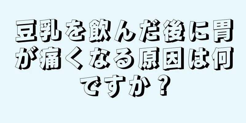 豆乳を飲んだ後に胃が痛くなる原因は何ですか？