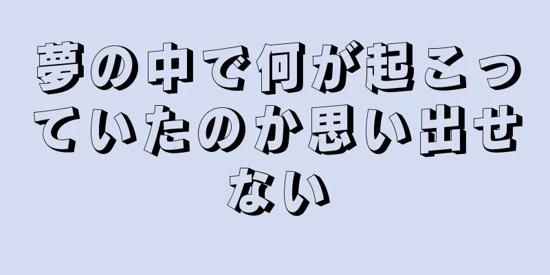 夢の中で何が起こっていたのか思い出せない