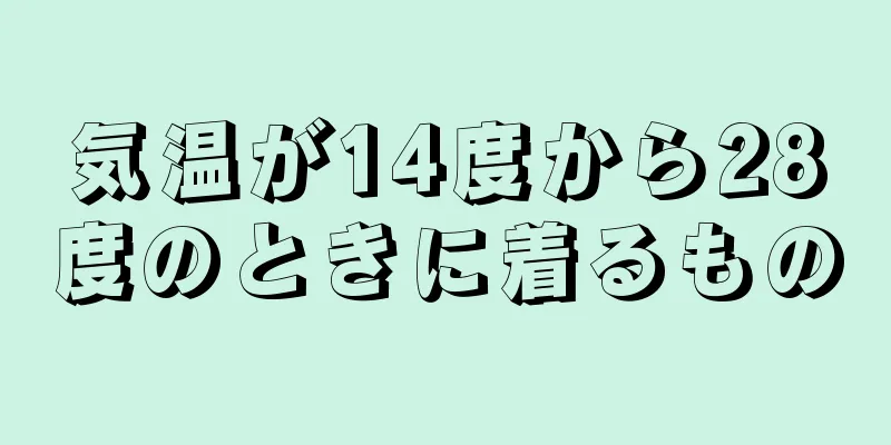 気温が14度から28度のときに着るもの