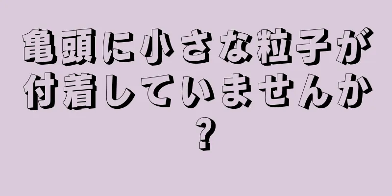 亀頭に小さな粒子が付着していませんか？