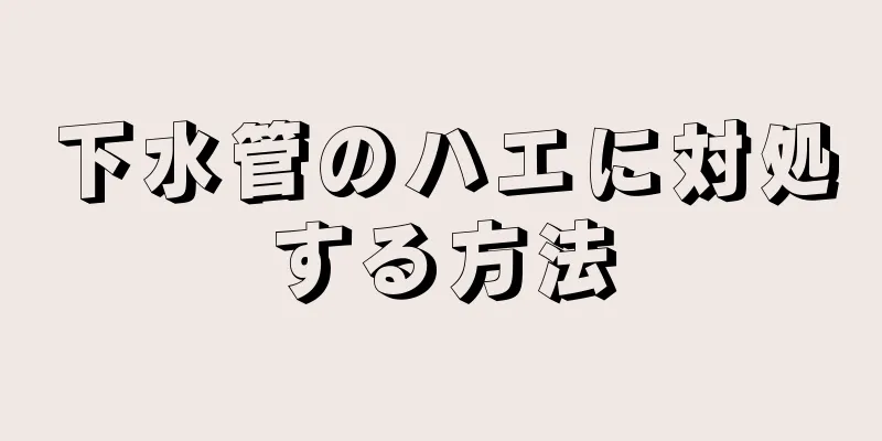 下水管のハエに対処する方法