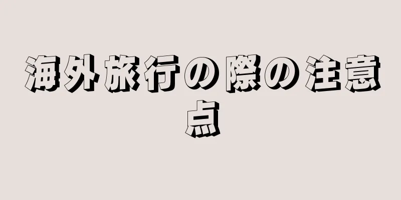 海外旅行の際の注意点