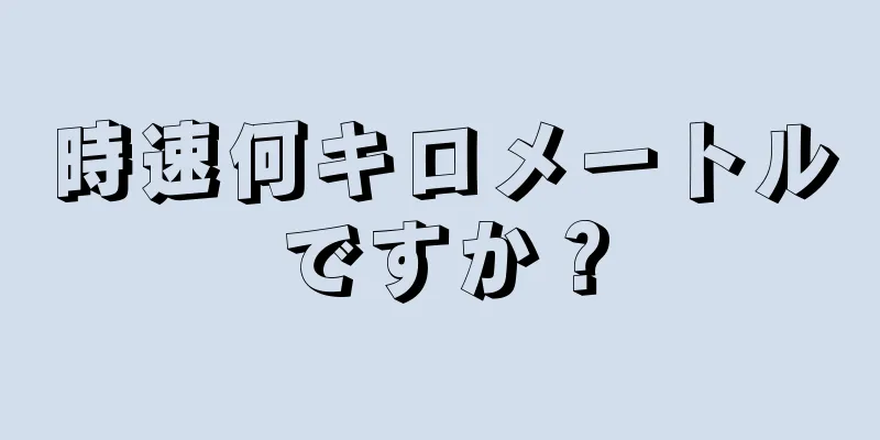 時速何キロメートルですか？