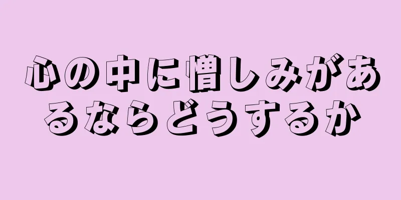 心の中に憎しみがあるならどうするか