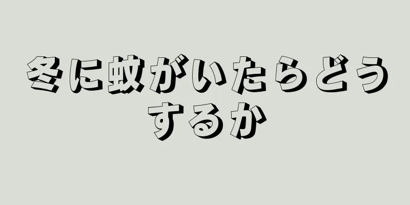 冬に蚊がいたらどうするか