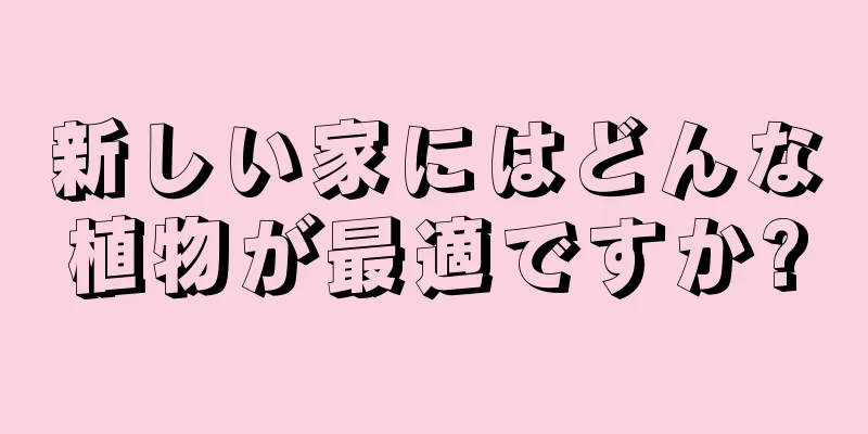 新しい家にはどんな植物が最適ですか?