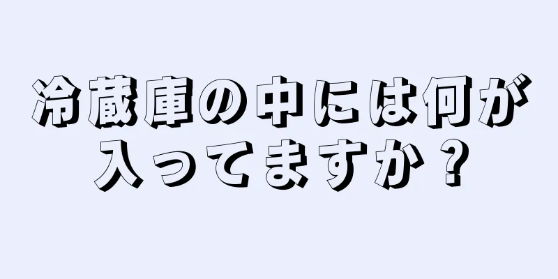 冷蔵庫の中には何が入ってますか？