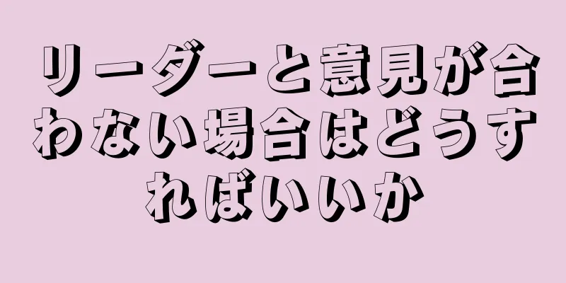 リーダーと意見が合わない場合はどうすればいいか