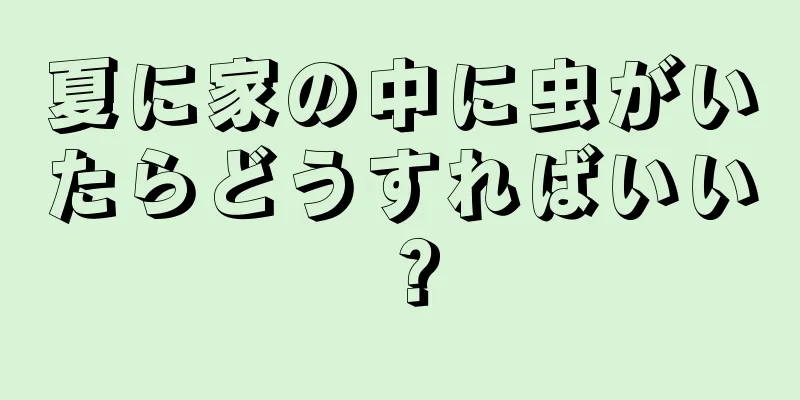 夏に家の中に虫がいたらどうすればいい？