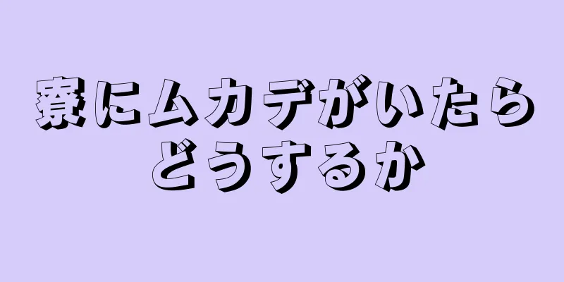 寮にムカデがいたらどうするか