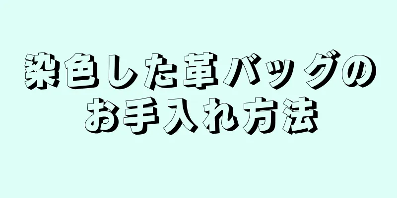 染色した革バッグのお手入れ方法