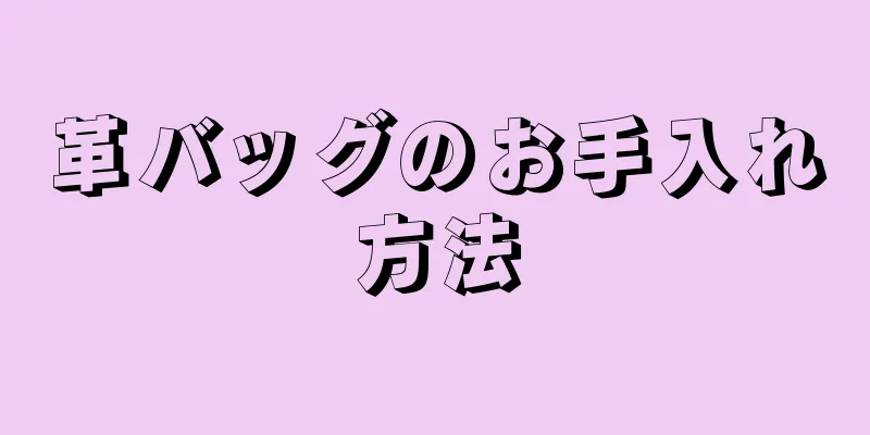 革バッグのお手入れ方法