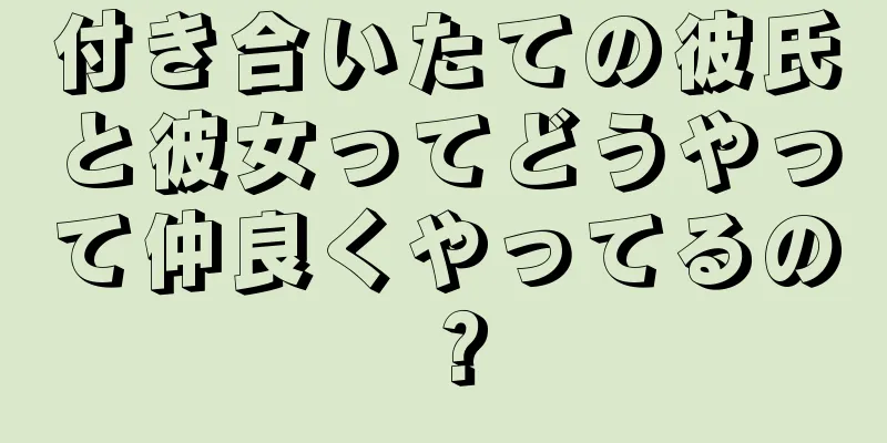 付き合いたての彼氏と彼女ってどうやって仲良くやってるの？