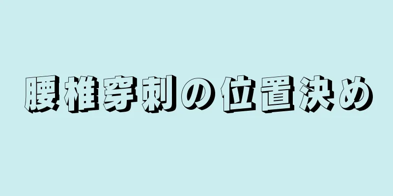 腰椎穿刺の位置決め