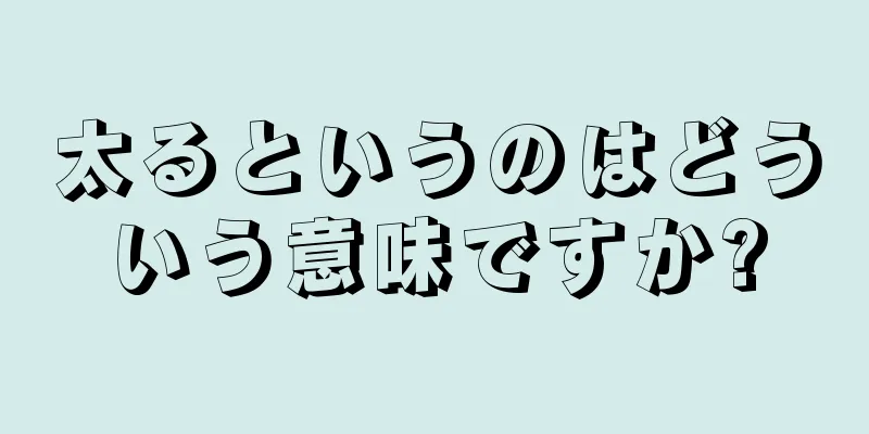 太るというのはどういう意味ですか?