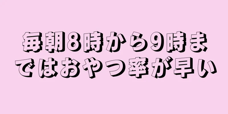 毎朝8時から9時まではおやつ率が早い