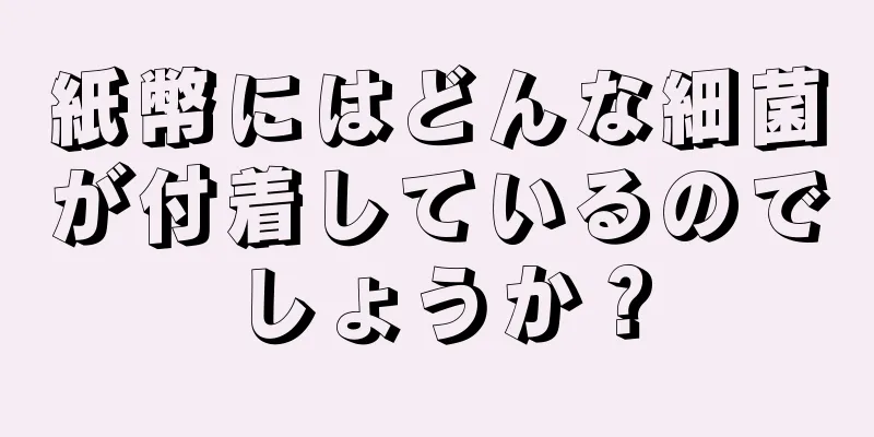 紙幣にはどんな細菌が付着しているのでしょうか？