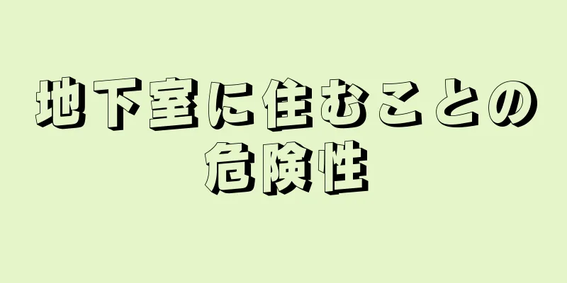 地下室に住むことの危険性