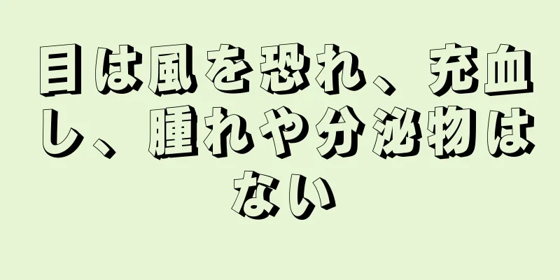 目は風を恐れ、充血し、腫れや分泌物はない