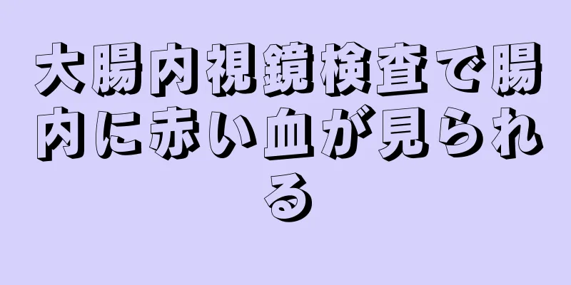 大腸内視鏡検査で腸内に赤い血が見られる