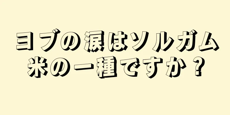 ヨブの涙はソルガム米の一種ですか？