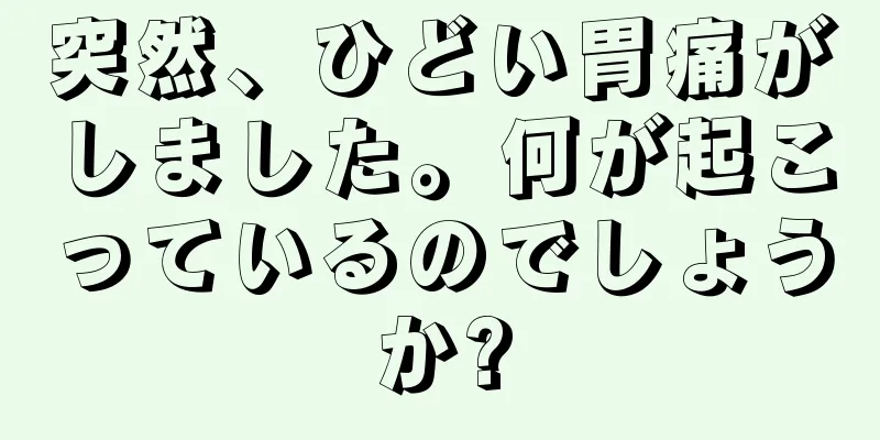 突然、ひどい胃痛がしました。何が起こっているのでしょうか?