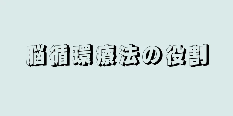 脳循環療法の役割