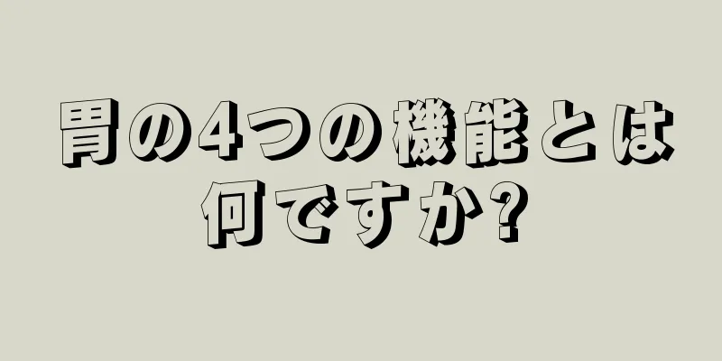 胃の4つの機能とは何ですか?