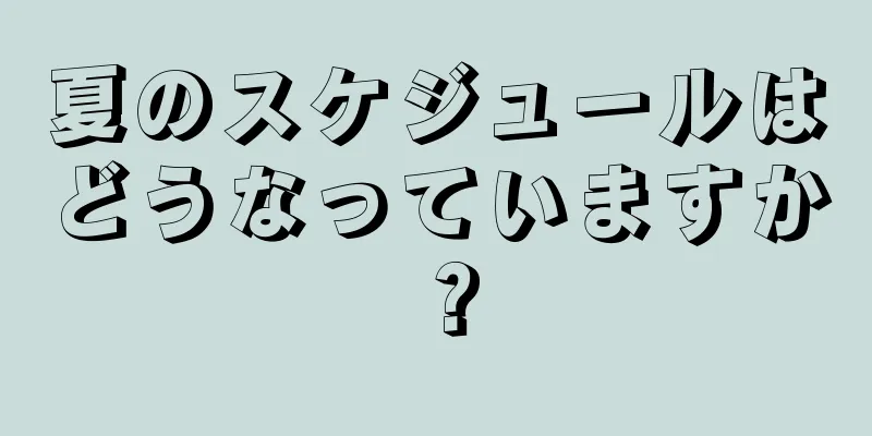 夏のスケジュールはどうなっていますか？