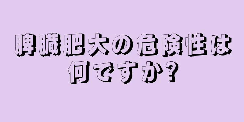 脾臓肥大の危険性は何ですか?