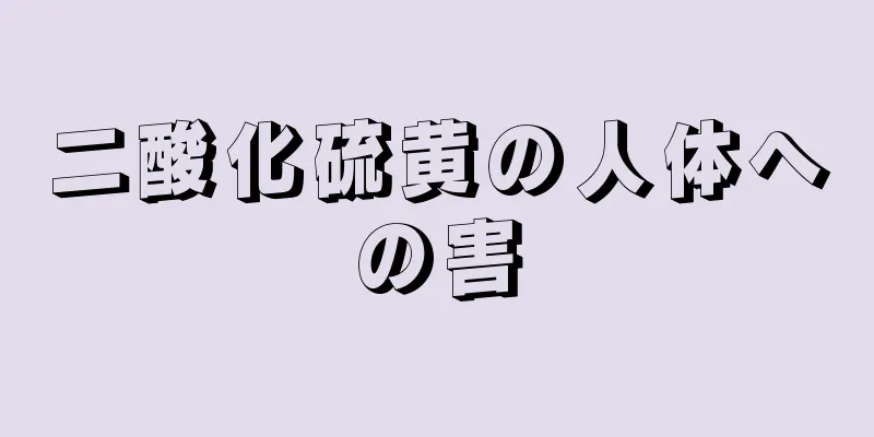 二酸化硫黄の人体への害