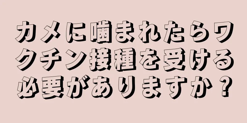 カメに噛まれたらワクチン接種を受ける必要がありますか？