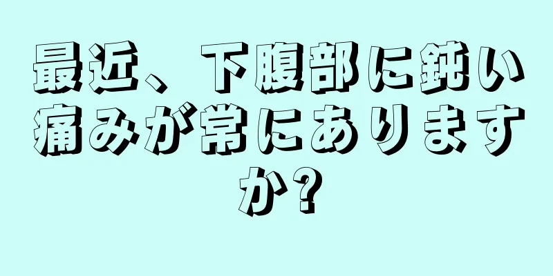 最近、下腹部に鈍い痛みが常にありますか?