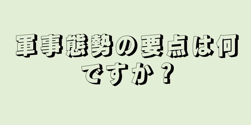 軍事態勢の要点は何ですか？