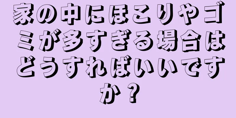 家の中にほこりやゴミが多すぎる場合はどうすればいいですか？