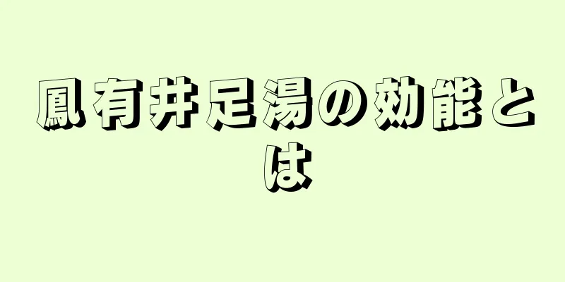 鳳有井足湯の効能とは