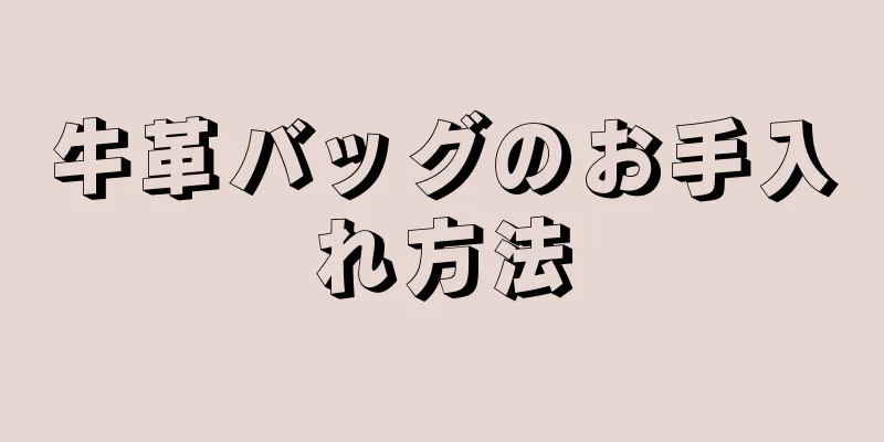 牛革バッグのお手入れ方法