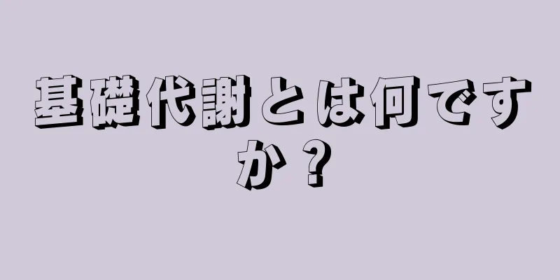 基礎代謝とは何ですか？