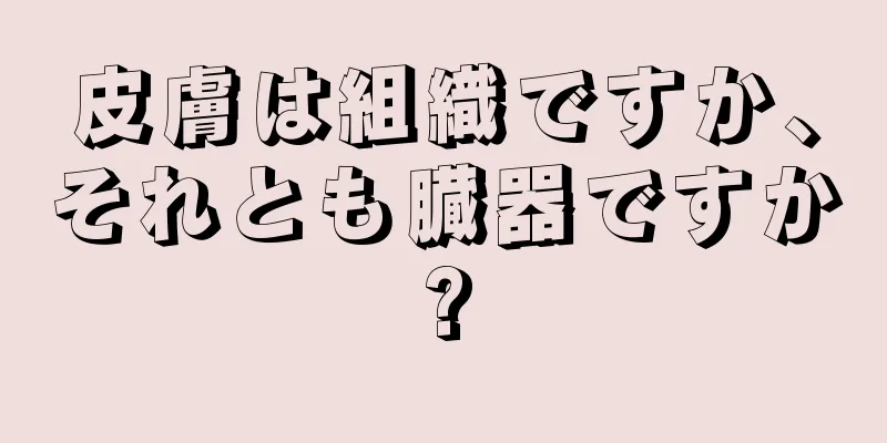 皮膚は組織ですか、それとも臓器ですか?